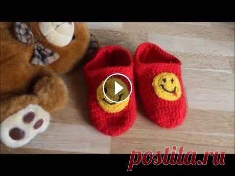 Смайлики - детские забавные тапочки крючком. Легко и просто. В этом видео вяжем с вами смешные детские тапоки. 32-й размер. На основе этого видео можно связать тапочки на любой размер, любой расцветки и с любым ...