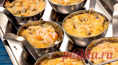 Жюльен с мидиями и креветками + шампинбоны, пошаговый рецепт с фото