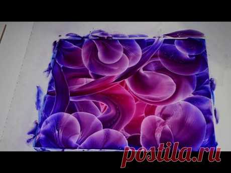 Abstract Painting. Electric effect. Ball drawing./ Абстрактное рисование шариком. Электрик эффект.
