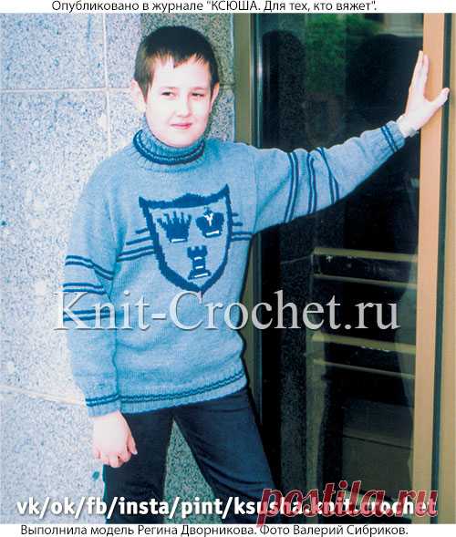 Пуловер с шахматным рисунком на спицах. - Мальчикам на спицах - Вязание спицами - Каталог статей - Вязание спицами и крючком