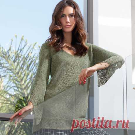Блузон с ажурным ромбом