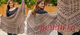 Шаль OWL FEATHERS узором 