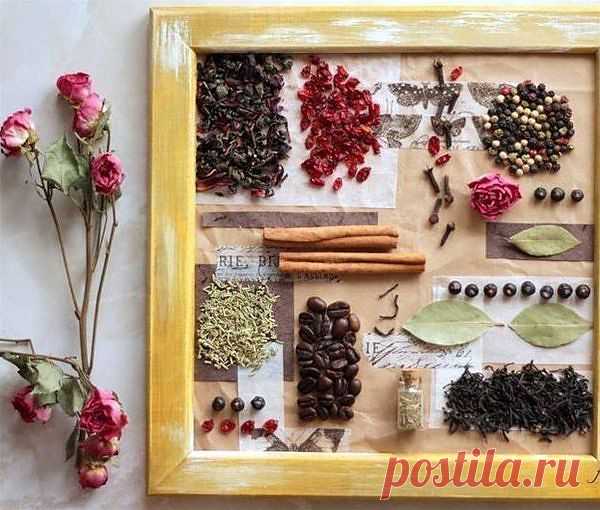 Коллаж из пряностей для декора кухни
