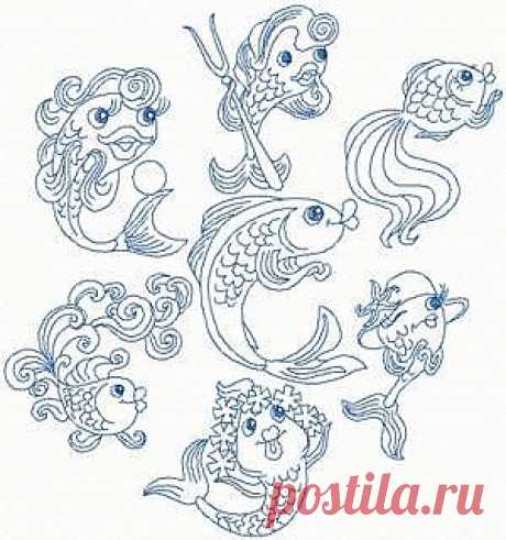 Advanced Embroidery Designs - Whimsical Fish Set.