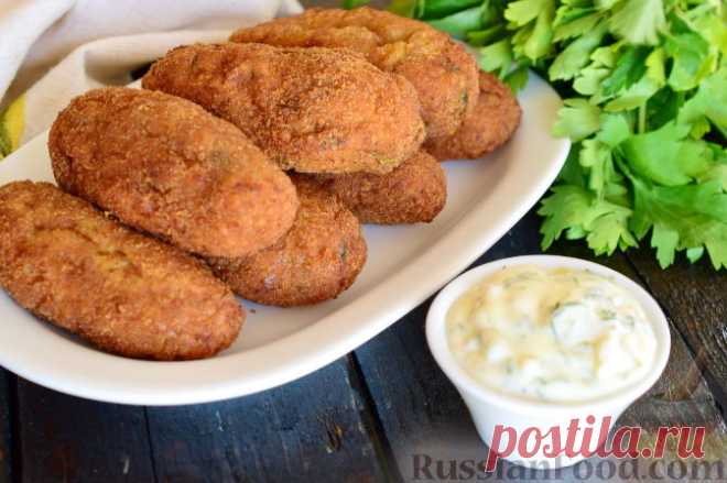 Рецепт: Котлеты из рыбного филе, с овсяными хлопьями на RussianFood.com
