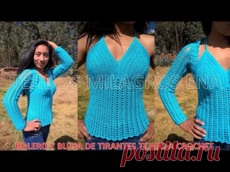 Blusa de Tirantes tejido a crochet para cualquier talla paso a paso - TEJIDOS MILAGROS ENA