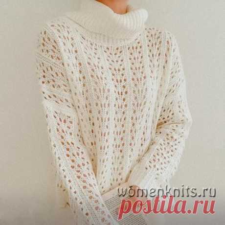 Великолепный ажурный джемпер спицами
Описание: https://womanknits.ru/vyazanie-dlya-zhenshchin/pulovery-svitera/velikolepnyj-azhurnyj-dzhemper-spicami