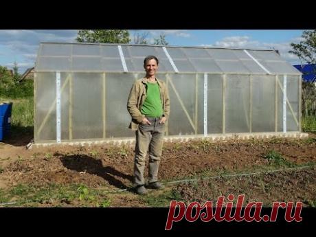 Теплица своими руками из бруса и поликарбоната со съёмной крышей