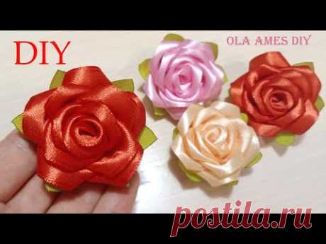 🌹 Делая их Забываешь про Время 🌹 ПРОСТЫЕ и КРАСИВЫЕ РОЗЫ из ЛЕНТ 🌹 DIY Ribbon Roses 🌹 Kanzashi 🌹