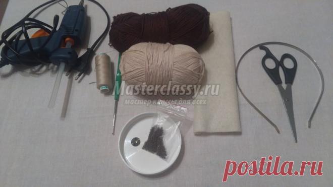 Видео мк по вязанию. Как связать ободок на металлической основе