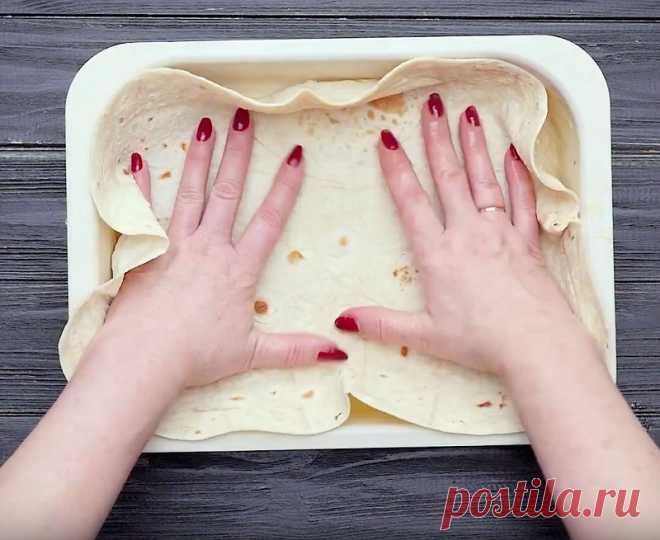 Пирог из лаваша в духовке