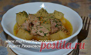 Картофель тушеный со свининой в мультиварке Polaris |