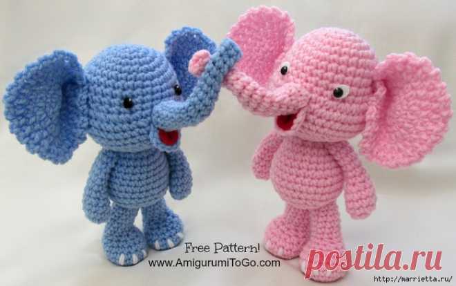 СЛОНИКИ. Игрушки амигуруми крючком