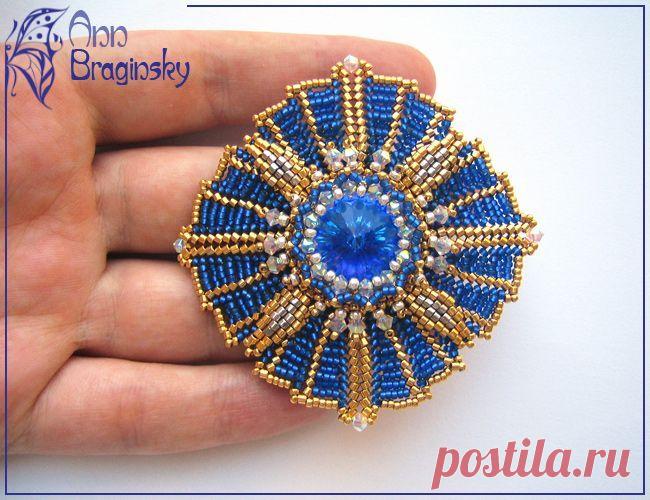 (7) Синий бархат | Бисер - риволи, стразы