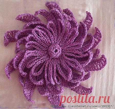 Объемный цветок крючком от CROCHET.