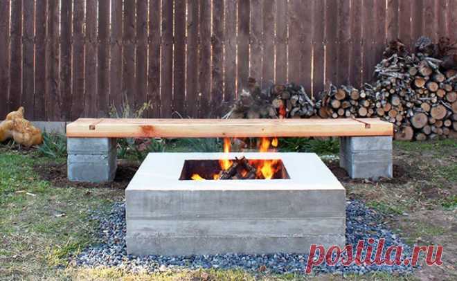 деревянная лавочка на блоках своими руками