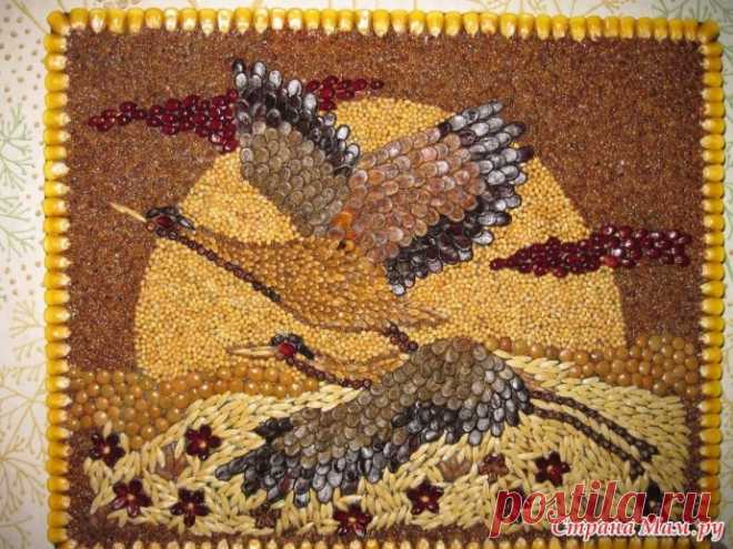 Мозаика из семян и круп для взрослых