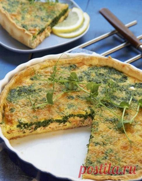Пирог с лососем и шпинатом / Пироги / Кукорама — вкусные рецепты!