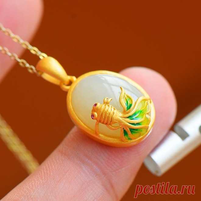 Necklaces for women S925 Silver goldfish Pendant Gold | Etsy