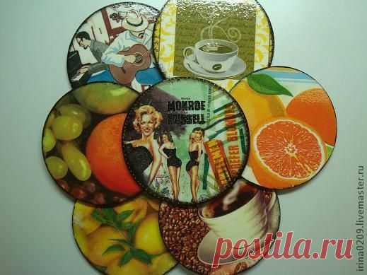 Подставки под чашки из CD- дисков - Ярмарка Мастеров - ручная работа, handmade