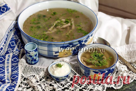 Грибная лапша в курином бульоне | Четыре вкуса