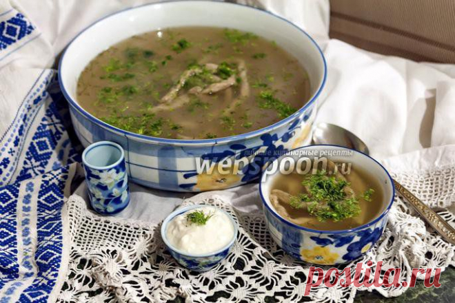 Грибная лапша в курином бульоне | Четыре вкуса