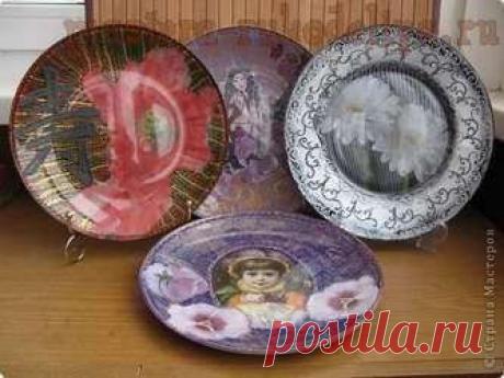 Мастера рукоделия - рукоделие для дома. Бесплатные мастер-классы, фото и видео уроки - Варианты фонов при обратном декупаже на тарелках