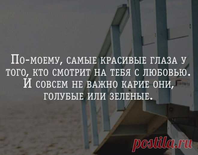 По-моему, самые красивые глаза у того, кто смотрит на тебя с любовью. И совсем не важно карие они, голубые или зеленые | Мир позитивных новостей