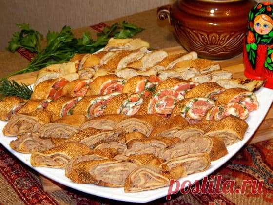Закуски из блинов на праздничный стол: 3 лучших начинки » Вкусно и просто. Кулинарные рецепты с фото и видео
