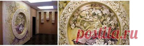 Декоративная штукатурка в интерьере. Объёмные панно..