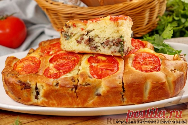 Вид и вкус – на высоте: заливной пирог на кефире, с мясным фаршем