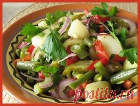 Салат из картофеля и стручковой фасоли