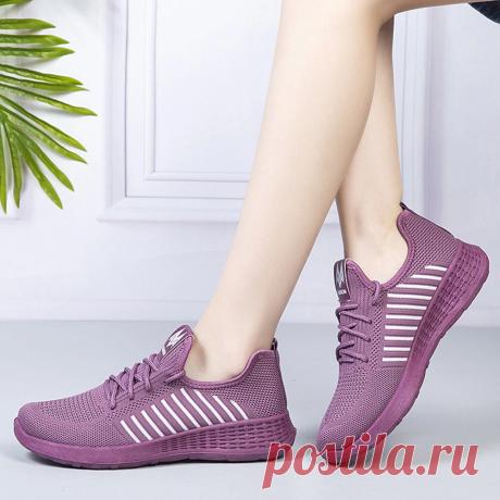 Women Color Block Mesh Lace Up Sport Casual Flat Shoes - US$23.99