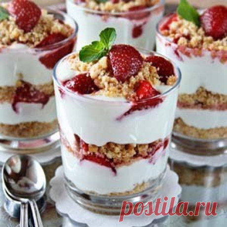 ЧИЗКЕЙК С КЛУБНИКОЙ БЕЗ ВЫПЕЧКИ