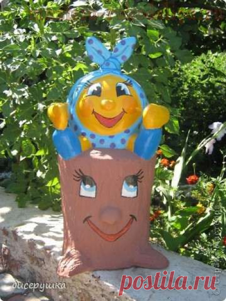 Мастера рукоделия - рукоделие для дома. Бесплатные мастер-классы, фото и видео уроки - Мастер-класс: Как сделать скульптуру Колобок на пеньке