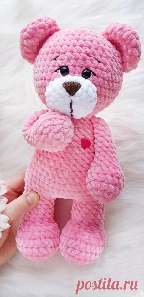 PDF Мишутка крючком. FREE crochet pattern; Аmigurumi doll patterns. Амигуруми схемы и описания на русском. Вязаные игрушки и поделки своими руками #amimore - плюшевый медведь, медвежонок, мишка из плюшевой пряжи.