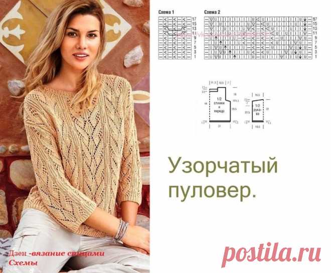 Подборка модных вязаных женских джемперов, пуловеров для весны. Схемы | Вязание спицами Схемы | Яндекс Дзен
