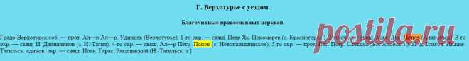 СПИСОК ДУХОВЕНСТВА ЕКАТЕРИНБУРГСКОЙ ЕПАРХИИ НА 1899 ГОД. Попов Александр Петрович (село Новопаньшинское)