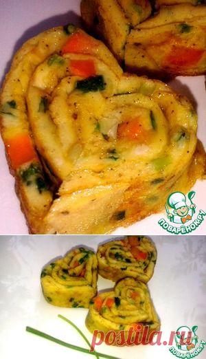 Японский омлет-рулет "Люблю" - кулинарный рецепт