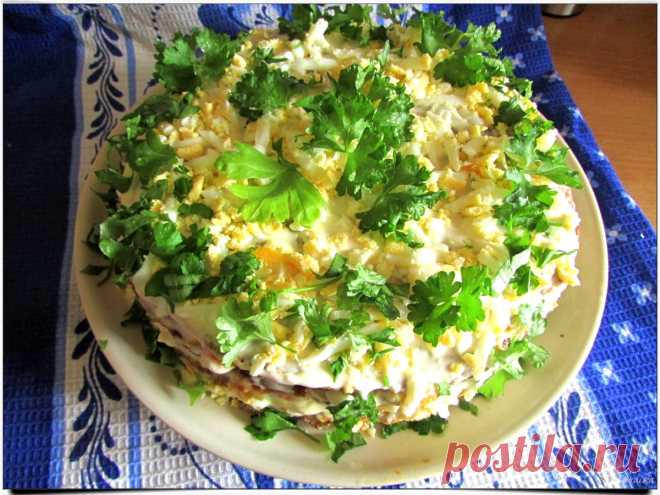 Закусочный торт из печени