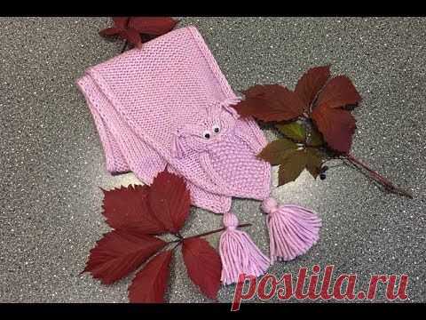 Вяжем детскую шапочку спицами. Шапка «Совушка» и Шарф «Совушка». МК