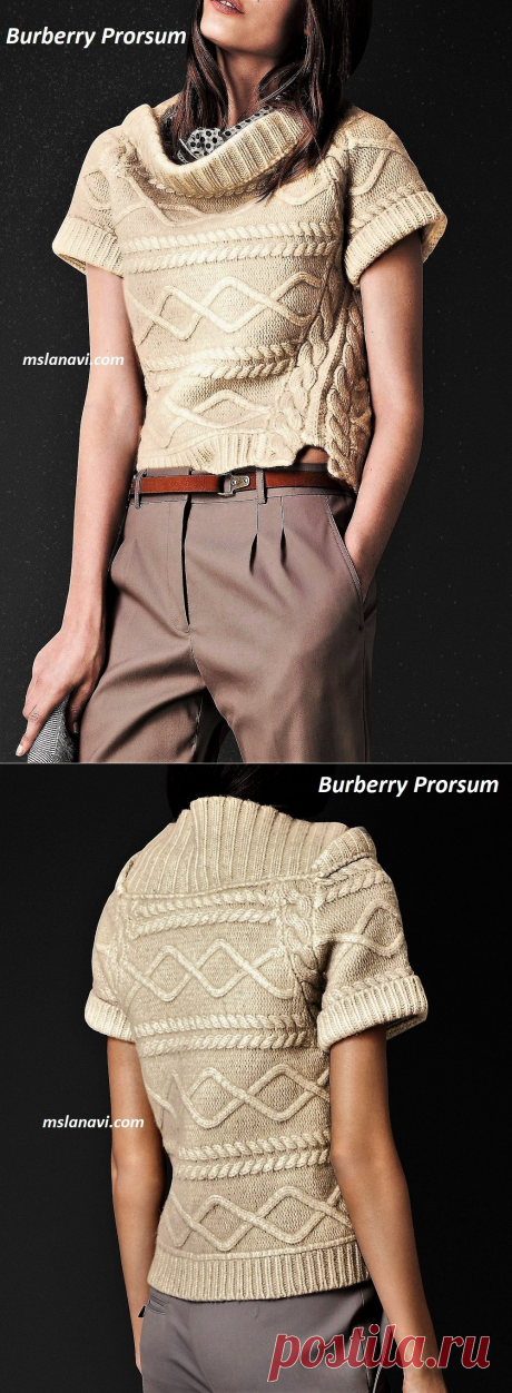 Жилет спицами от Burberry Prorsum | Вяжем с Лана Ви