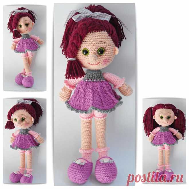 Вязанная кукла-амигуруми.