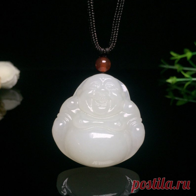 Perfect Emerald Carved Maitreya Necklace Pendant-Natural Stone | Etsy