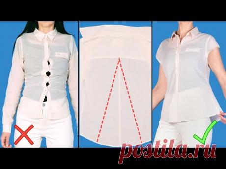 Отличный швейный трюк, как увеличить размер блузки, чтобы она идеально сидела на вас!