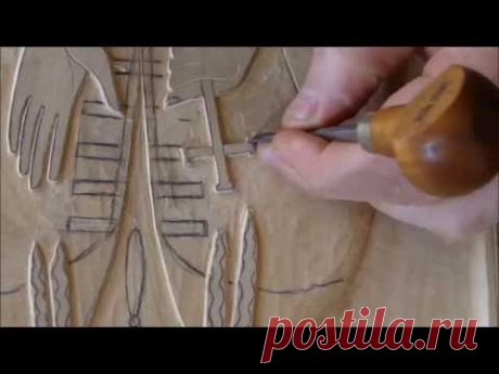 Резьба по дереву - резная икона (процесс резьбы) Xatis amokveta