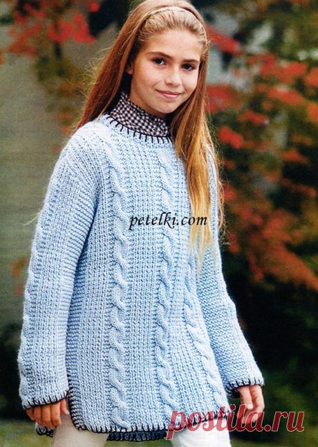 Удлиненный пуловер со шлицами