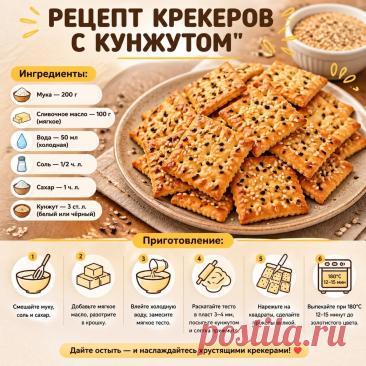 Рецепт крекеров с кунжутом