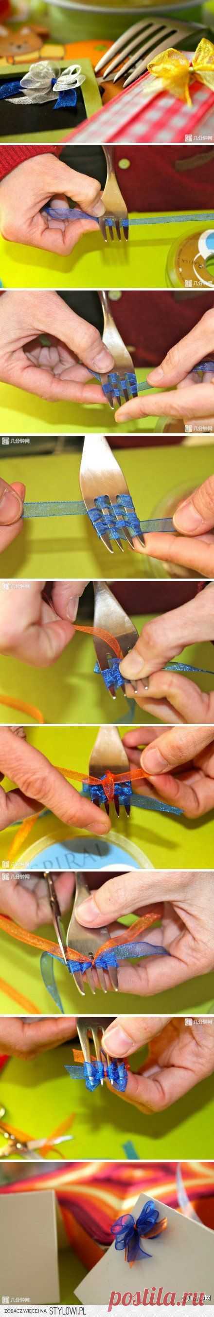 Как сделать бантик на вилке
