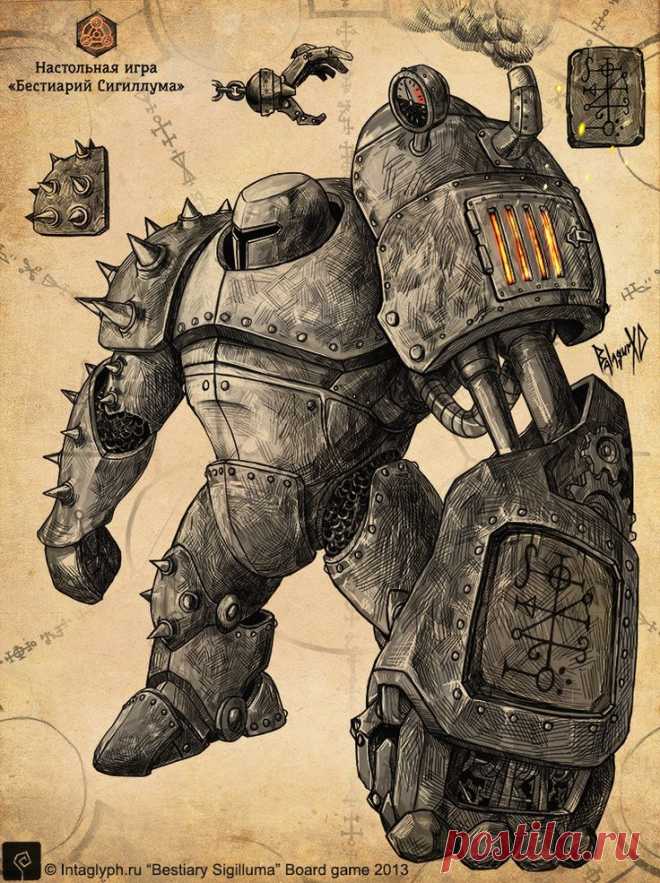 Рисунок. Манус, Механическая рука. «Бестиарий Сигиллума».